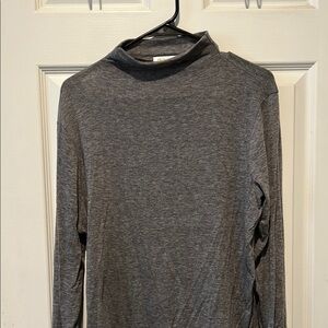 Gray Long Sleeve Turtleneck Top